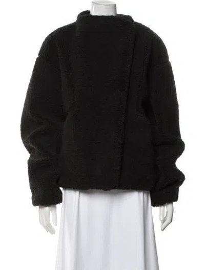 Pre-owned Frame Faux Fur Jacket In Black