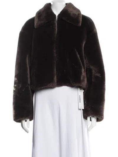 Pre-owned Frame Faux Fur Jacket In Black