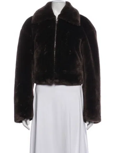 Pre-owned Frame Faux Fur Jacket In Black