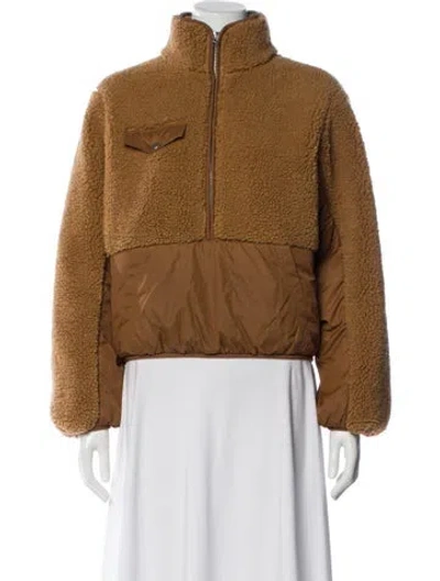 Pre-owned Frame Faux Fur Jacket In Brown