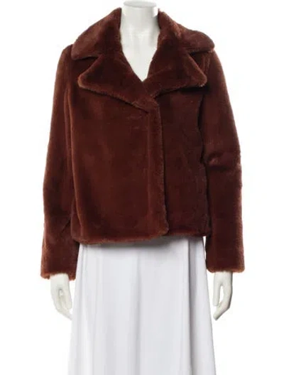Pre-owned Frame Faux Fur Jacket In Brown