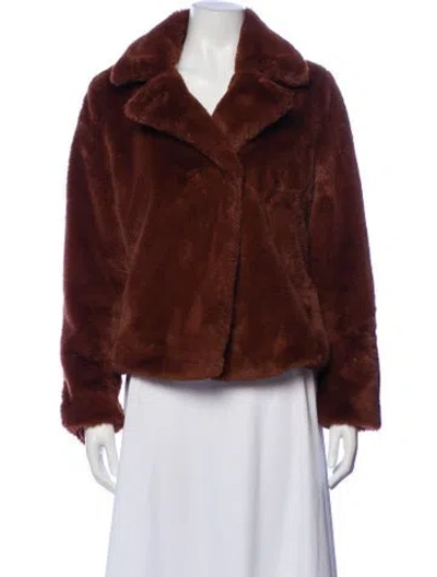 Pre-owned Frame Faux Fur Jacket In Brown