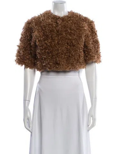 Pre-owned Frame Faux Fur Jacket In Brown