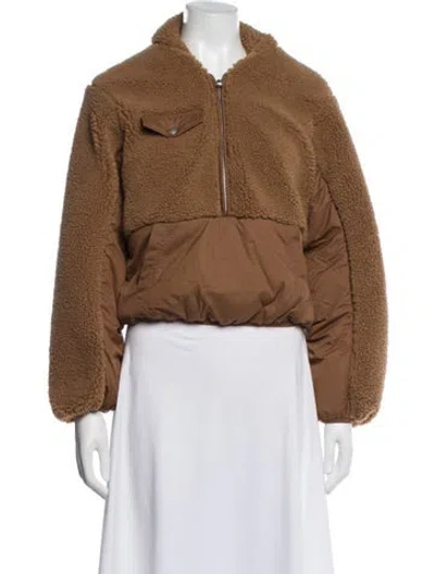 Pre-owned Frame Faux Fur Jacket In Brown