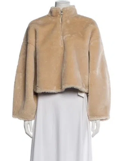 Pre-owned Frame Faux Fur Jacket In Neutral