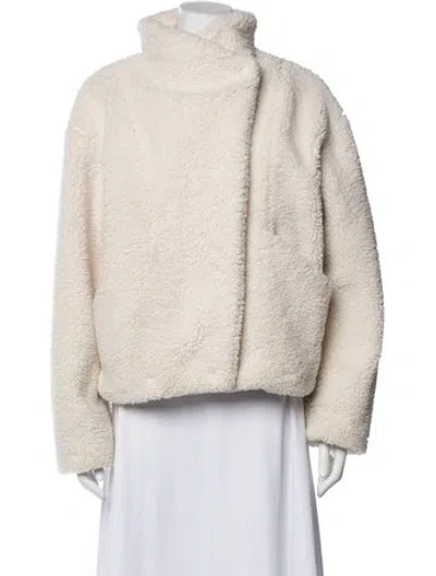 Pre-owned Frame Faux Fur Jacket In Neutral