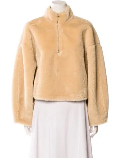Pre-owned Frame Faux Fur Jacket In Neutral