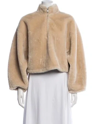 Pre-owned Frame Faux Fur Jacket In Neutral