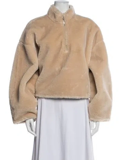 Pre-owned Frame Faux Fur Jacket In Neutrals
