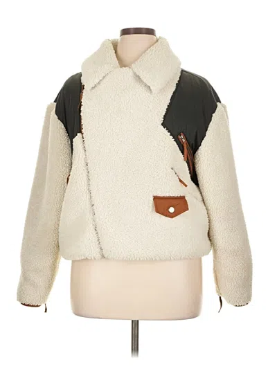 Pre-owned Frame Faux Fur Jacket In White