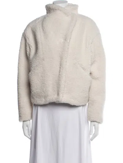 Pre-owned Frame Faux Fur Jacket In White