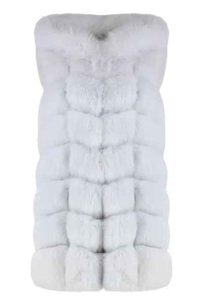 Frame Faux Fur Vest In White