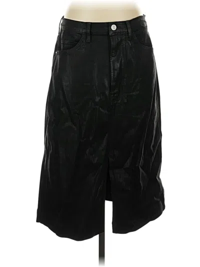 Pre-owned Frame Faux Leather Skirt In Black