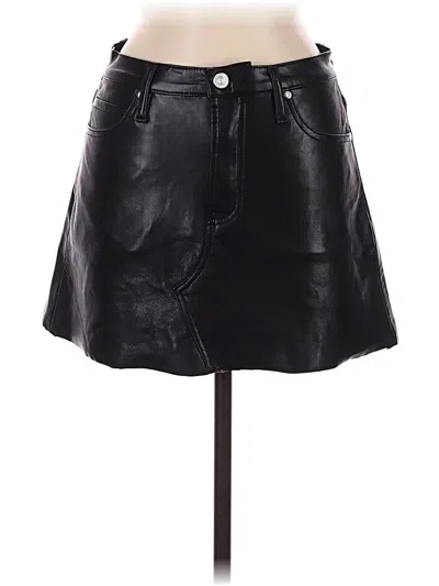 Pre-owned Frame Faux Leather Skirt In Black