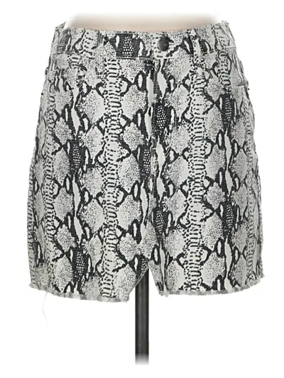 Pre-owned Frame Faux Leather Skirt In Gray