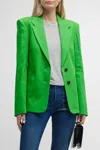 Frame Femme Blazer In Bright Peridot In Green