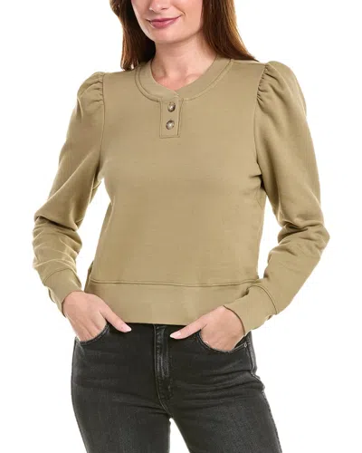 Frame Denim Femme Henley Sweatshirt In Green