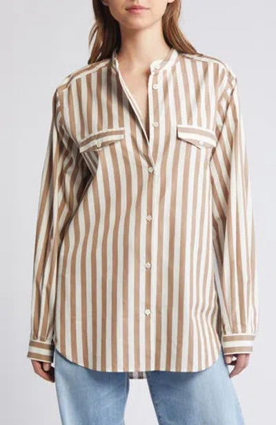 FRAME FRAME FEMME STRIPE BUTTON-UP SHIRT