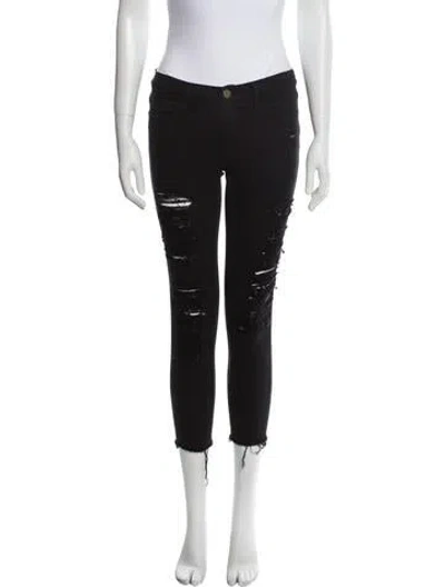 Pre-owned Frame Film Noir Skinny Leg Jeans In Black
