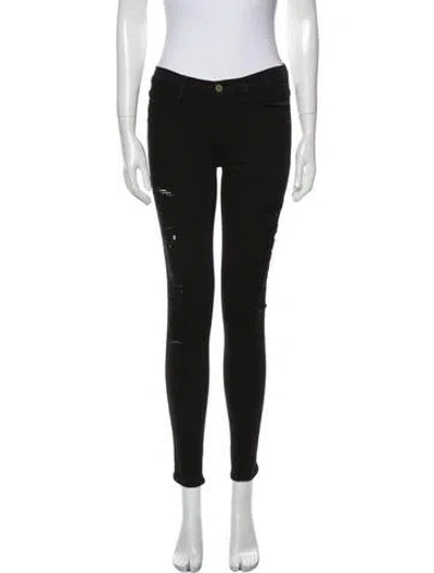 Pre-owned Frame Film Noir Skinny Leg Jeans In Black