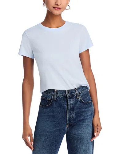Frame Fitted Crewneck Tee In Light Chambray