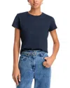 Frame Fitted Crewneck Tee In Navy
