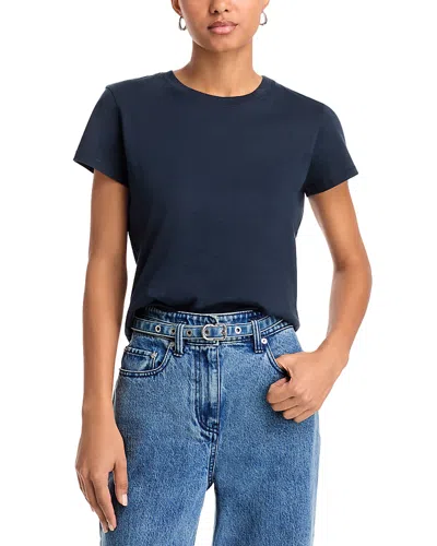 Frame Fitted Crewneck Tee In Navy
