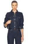 Frame Fitted Heritage Long Sleeve Shirt In Rinse In Rinse