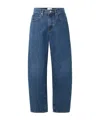 Frame Low Slung Barrel Boyfriend Jeans In Blue