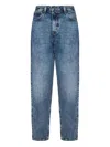 Frame Womens Knock Out Raw Fray Bubble Crop Curved-leg Denim Jeans In Blue
