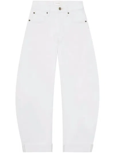 Frame Jeans Mit Weitem Bein In Weiss