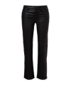 Frame The Leather Mid Rise Ankle Cigarette Jeans In Black In Black