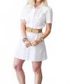 Frame Flare Mini Dress In White In White