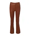 Frame Reboot Crop Leather Bootcut Pants In Multi