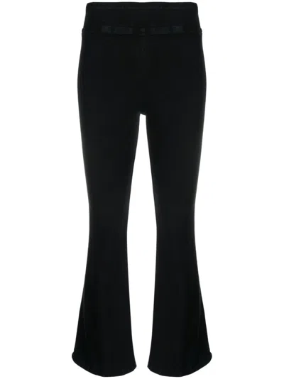 Frame Flared Denim Trousers In Schwarz
