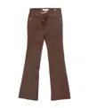 Frame Flared Leather Trousers In Brown