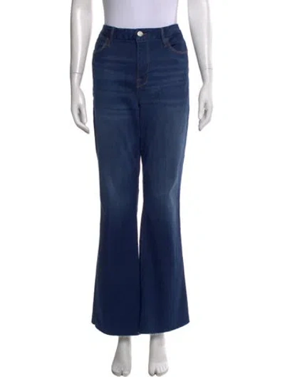 Pre-owned Frame Flared Pants In Blue