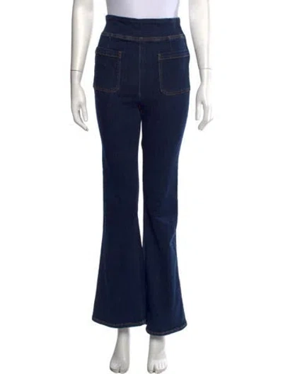 Pre-owned Frame Flared Pants In Blue
