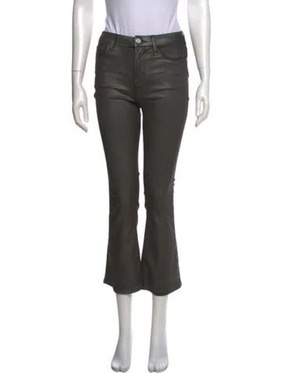 Pre-owned Frame Flared Pants In Green