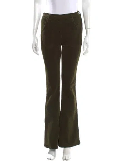 Pre-owned Frame Flared Pants In Green