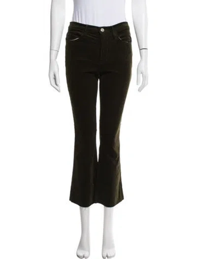 Pre-owned Frame Flared Pants In Green