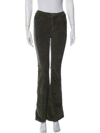 Pre-owned Frame Flared Pants In Green