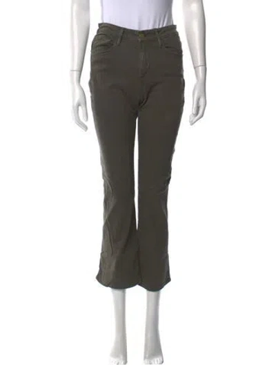 Pre-owned Frame Flared Pants In Green