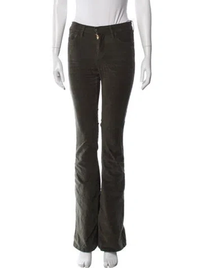 Pre-owned Frame Flared Pants In Green