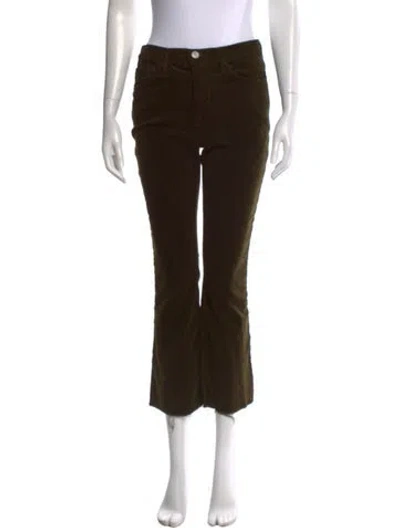 Pre-owned Frame Flared Pants In Green