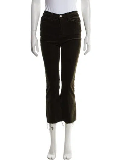 Pre-owned Frame Flared Pants In Green