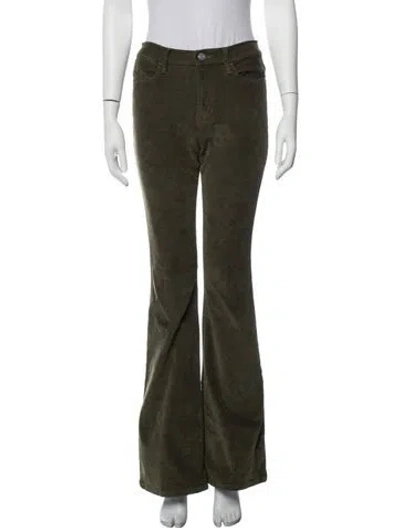 Pre-owned Frame Flared Pants In Green