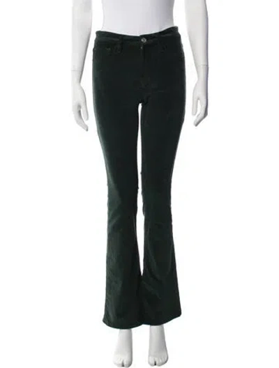 Pre-owned Frame Flared Pants In Green