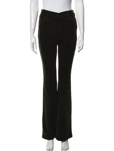 Pre-owned Frame Flared Pants In Green