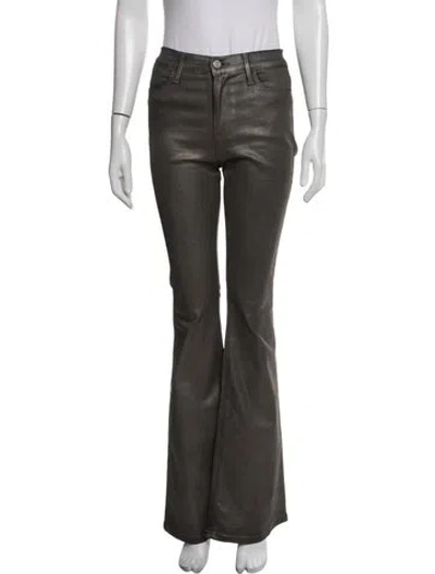 Pre-owned Frame Flared Pants In Green